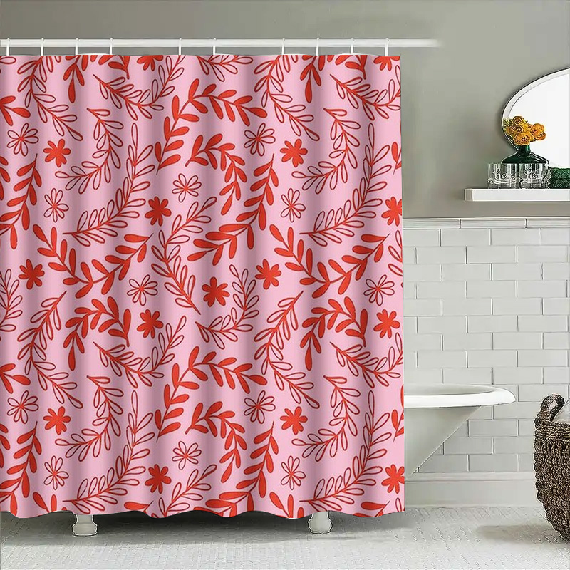 Pink Red Floral Shower Curtain - огляд і ціна Interior Design Your Home